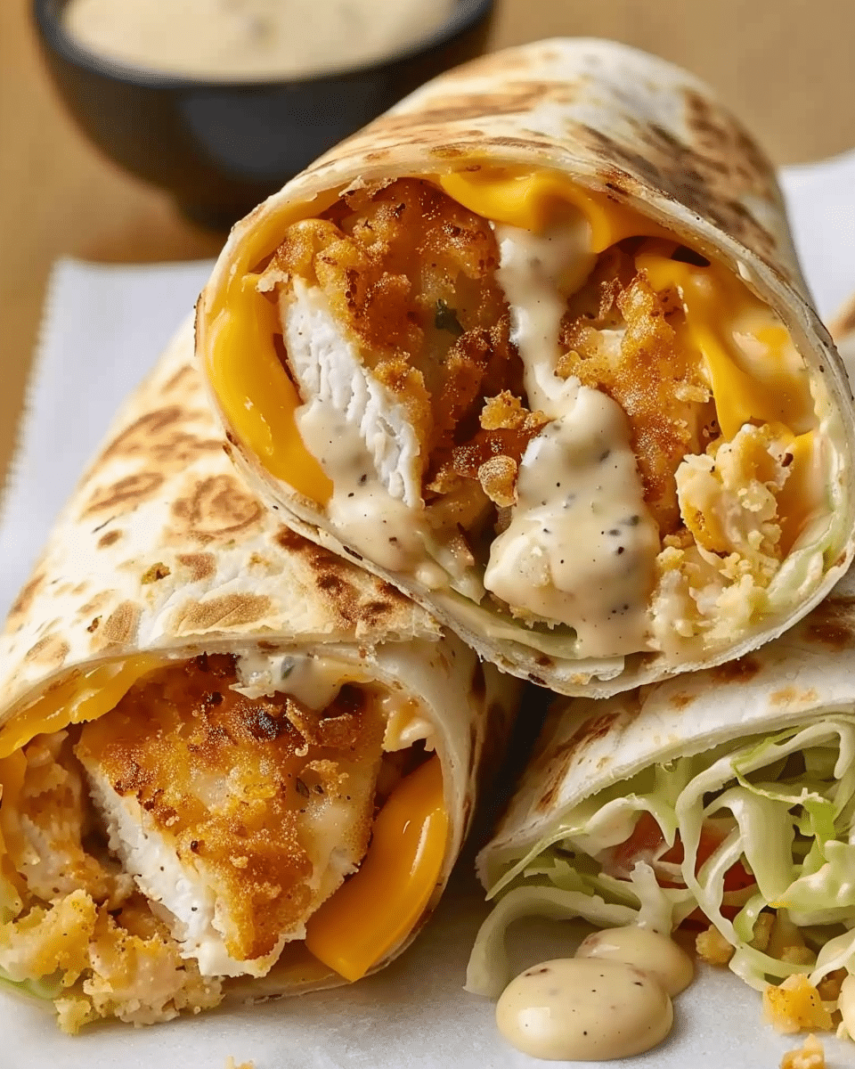 Cheesy Chicken Garlic Wraps