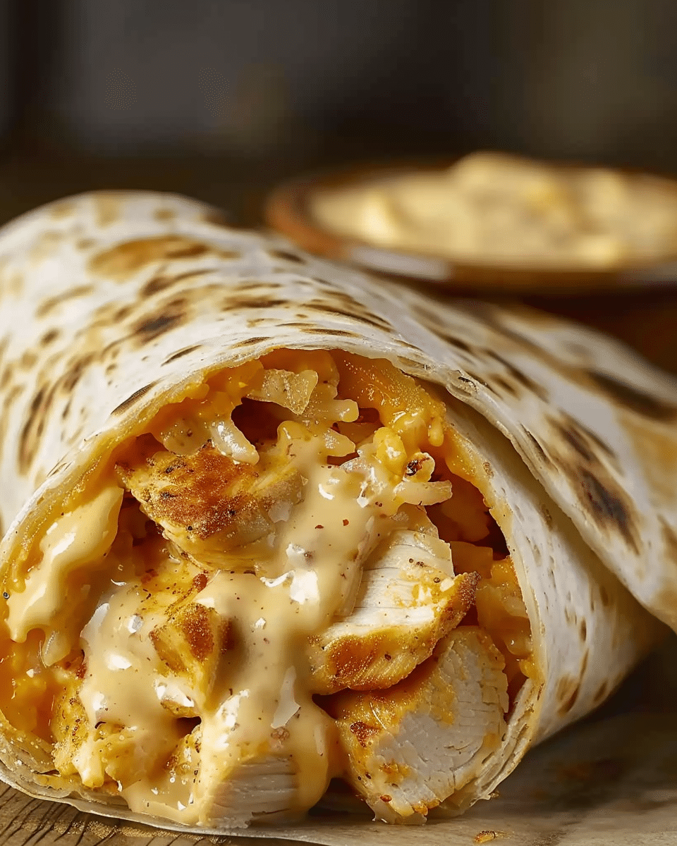 Cheesy Chicken Garlic Wraps