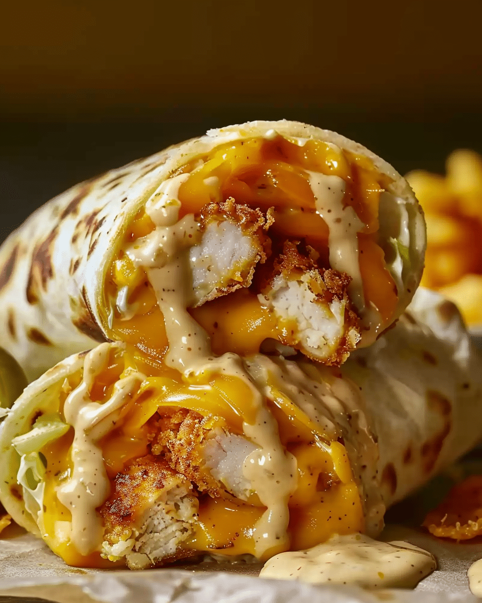Cheesy Chicken Garlic Wraps