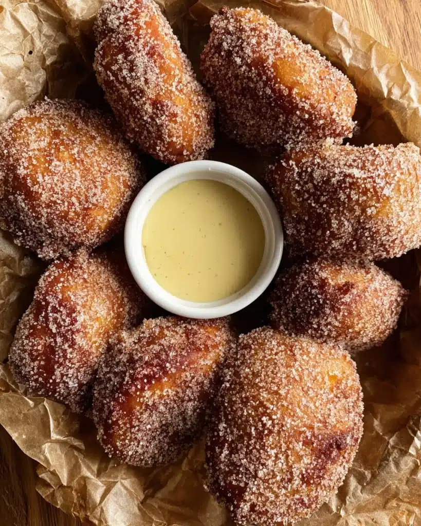 Sourdough Fried Peaches with Crème Anglaise Recipe