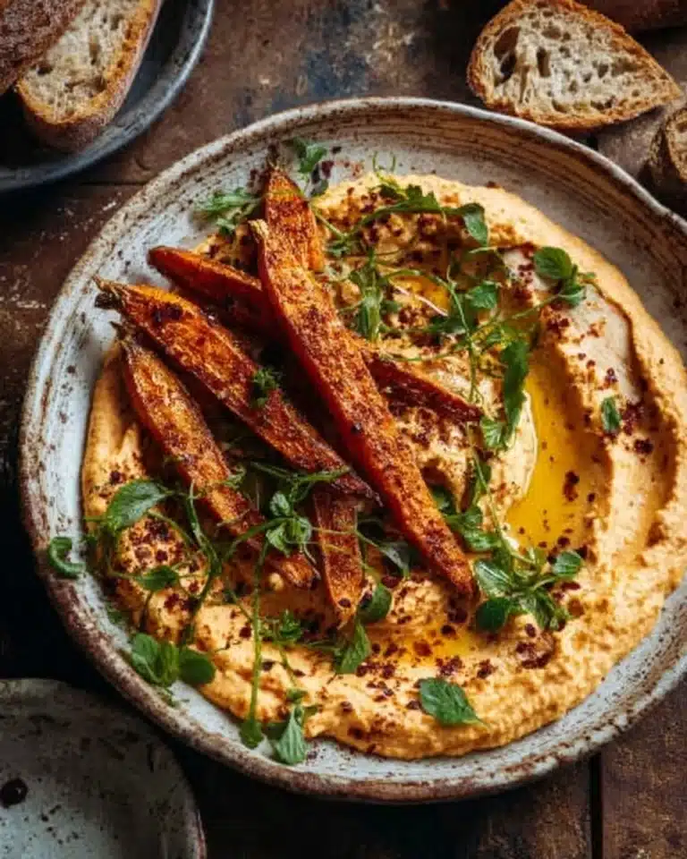 Roast Tandoori Carrots on Butter Bean & Tomato Dip Recipe