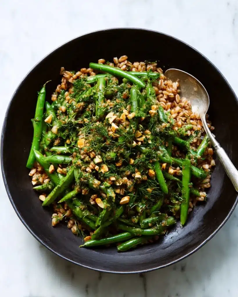 Farro and Green Bean Salad With Walnuts and Dill Recipe