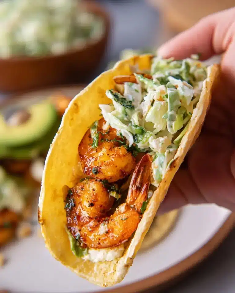 Cilantro Lime Shrimp Tacos with Creamy Slaw Recipe