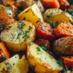 Garlic Herb Roasted Potatoes, Carrots, and Zucchini Recipe