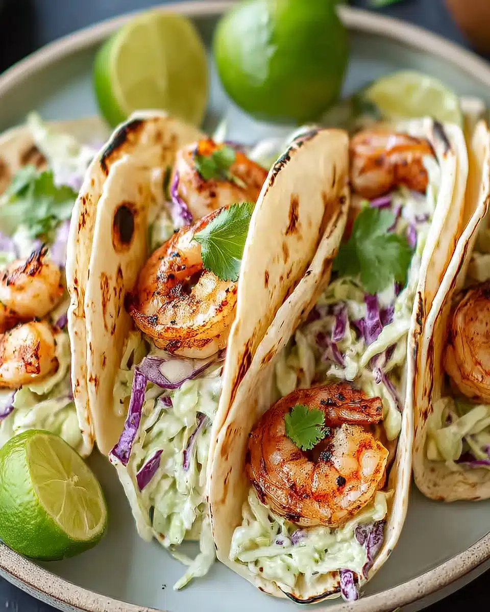 Zesty Cilantro Lime Shrimp Tacos with Creamy Slaw Recipe