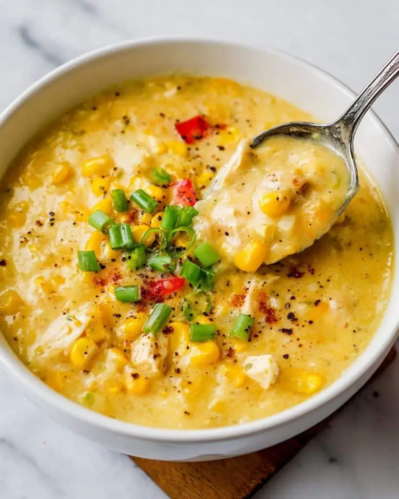 Creamy Slow Cooker Corn Chicken Chowder with Greek Yogurt Recipe
