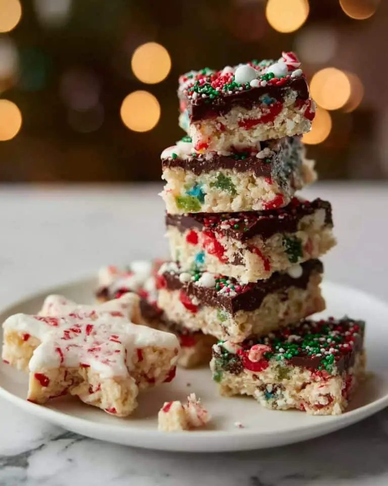 Holiday Rice Krispie Treats Stars Dipped in Chocolate with Sprinkles Recipe