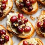 Roasted Grape & Brie Crostini with Honey and Sea Salt Recipe