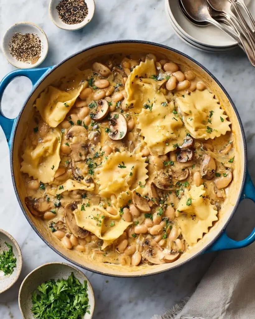 One-Pot Mushroom and White Bean Pasta Recipe