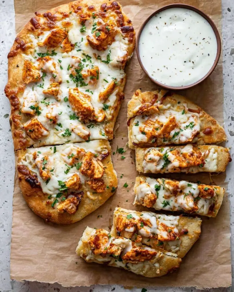 Chicken Alfredo Garlic Bread Recipe