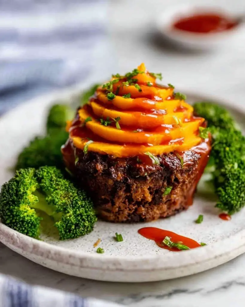 BBQ Meatloaf Muffins with Sweet Potato Topping Recipe