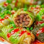 Napa Cabbage Rolls with Savory Beef and Mushroom Filling in Soy-Ginger Sauce Recipe
