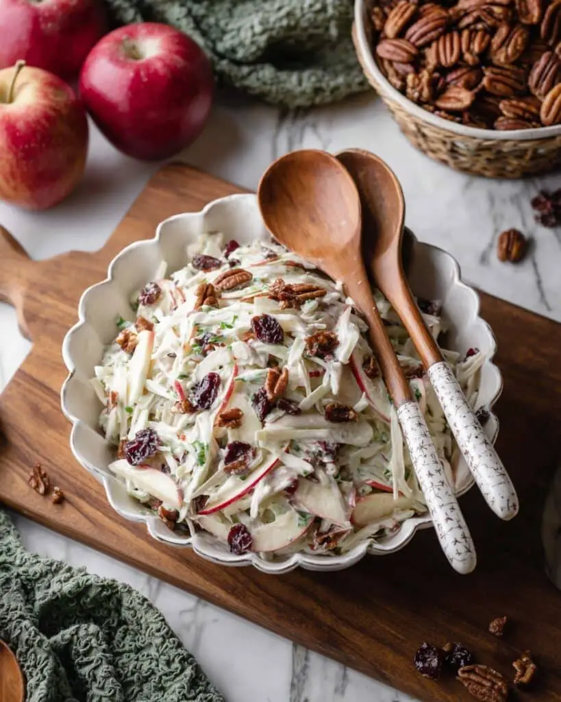 Apple Fennel Slaw with Dried Cranberries and Candied Pecans Recipe