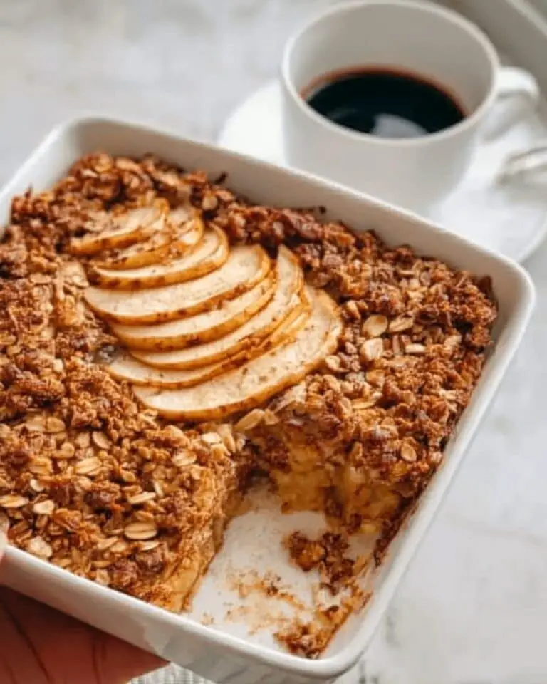 Vanilla Brown Butter Pear Baked Oatmeal Recipe
