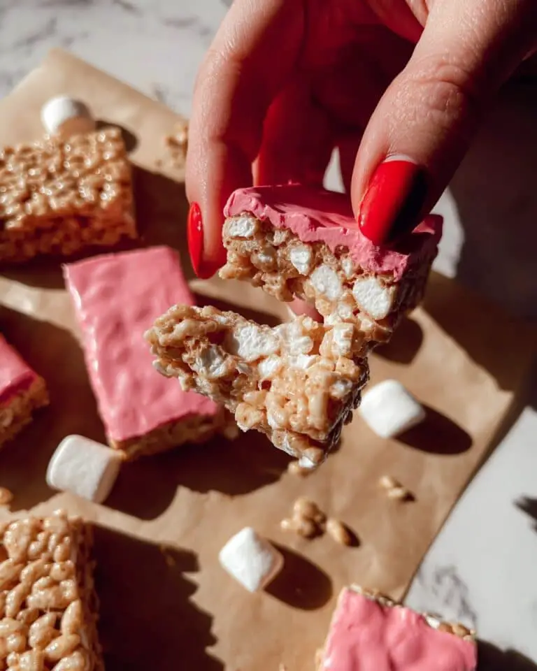 Strawberry Rice Crispy Treats with White Chocolate and SunButter Recipe