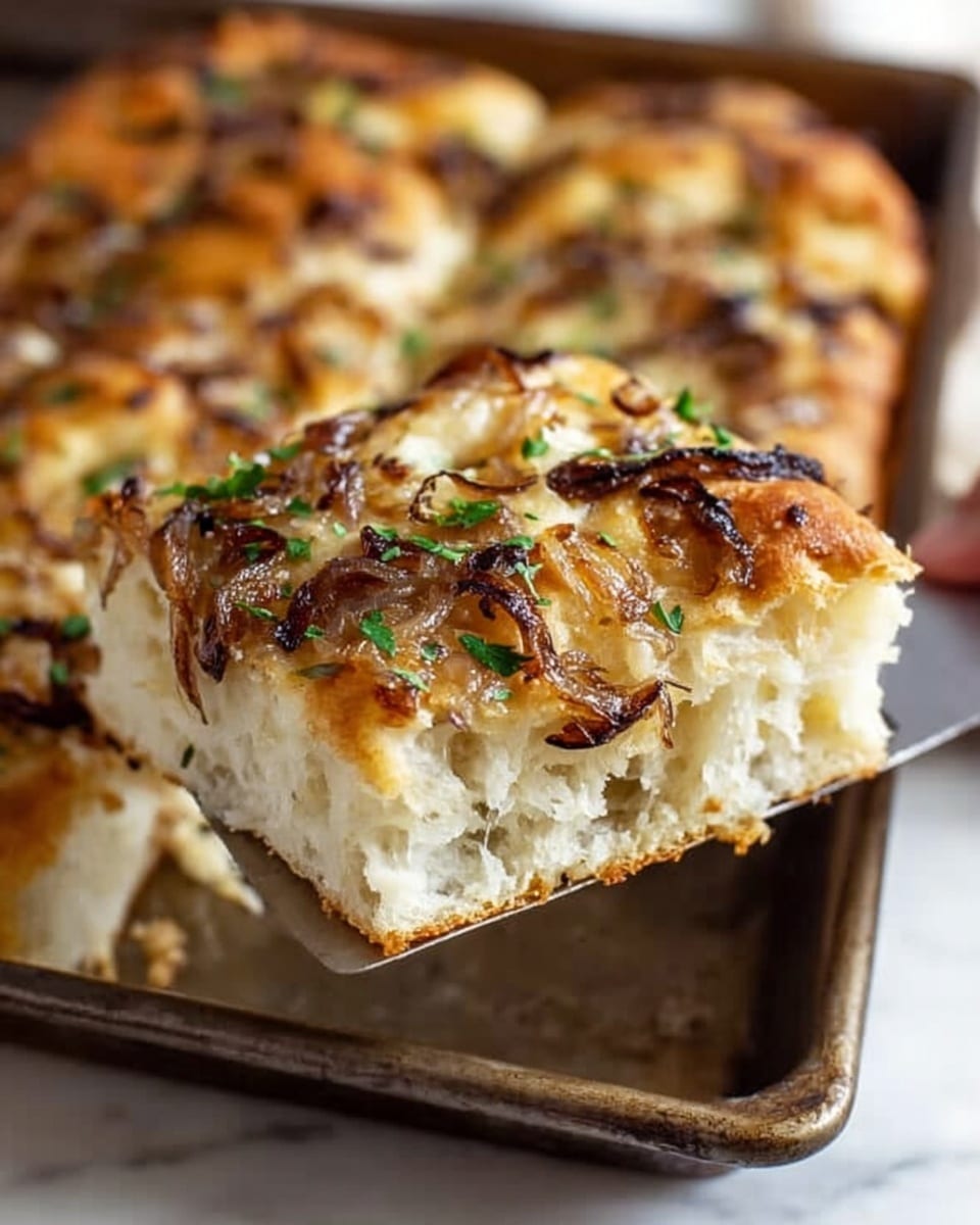 Cheesy Onion Focaccia Bread Recipe