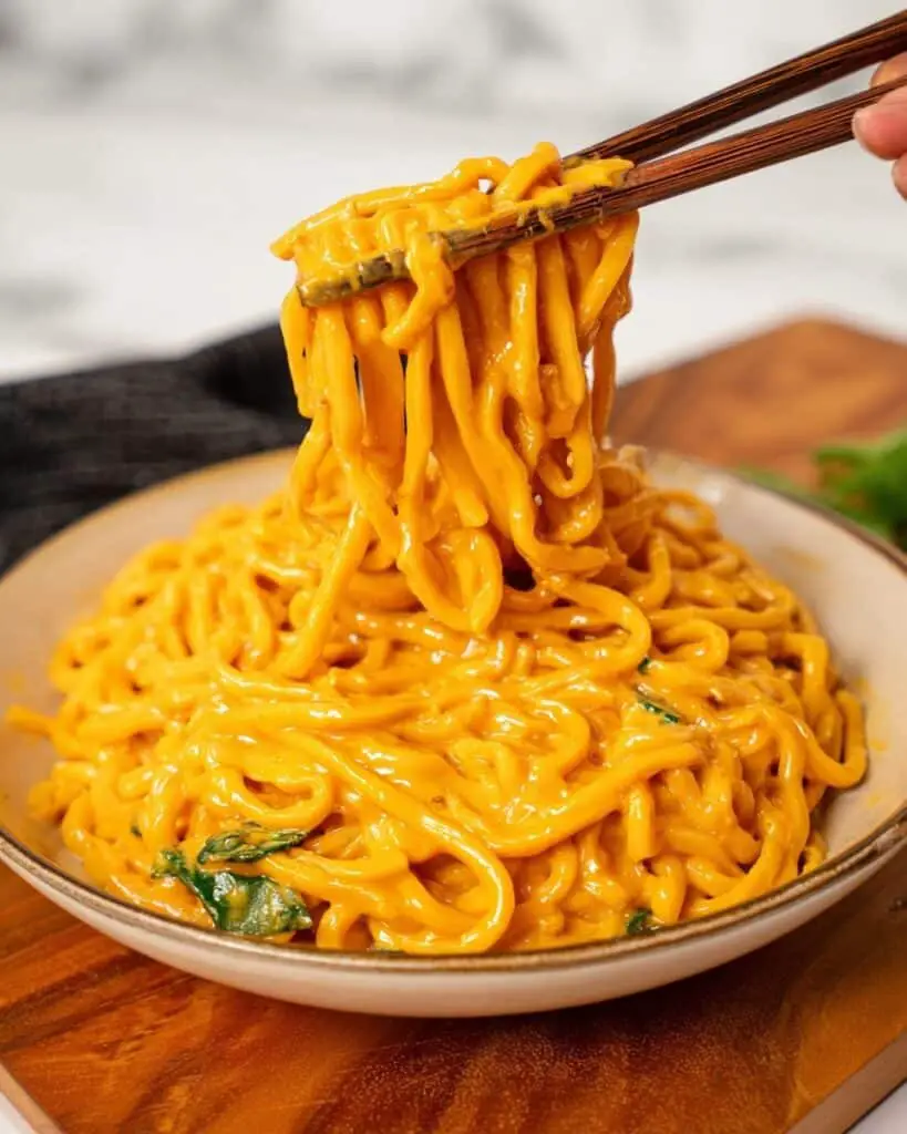 Creamy Gochujang Udon Noodles Recipe