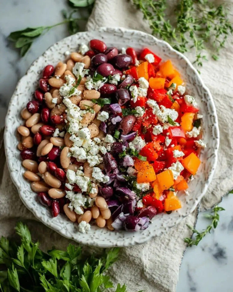 Three Bean Salad with Olives and Feta Recipe