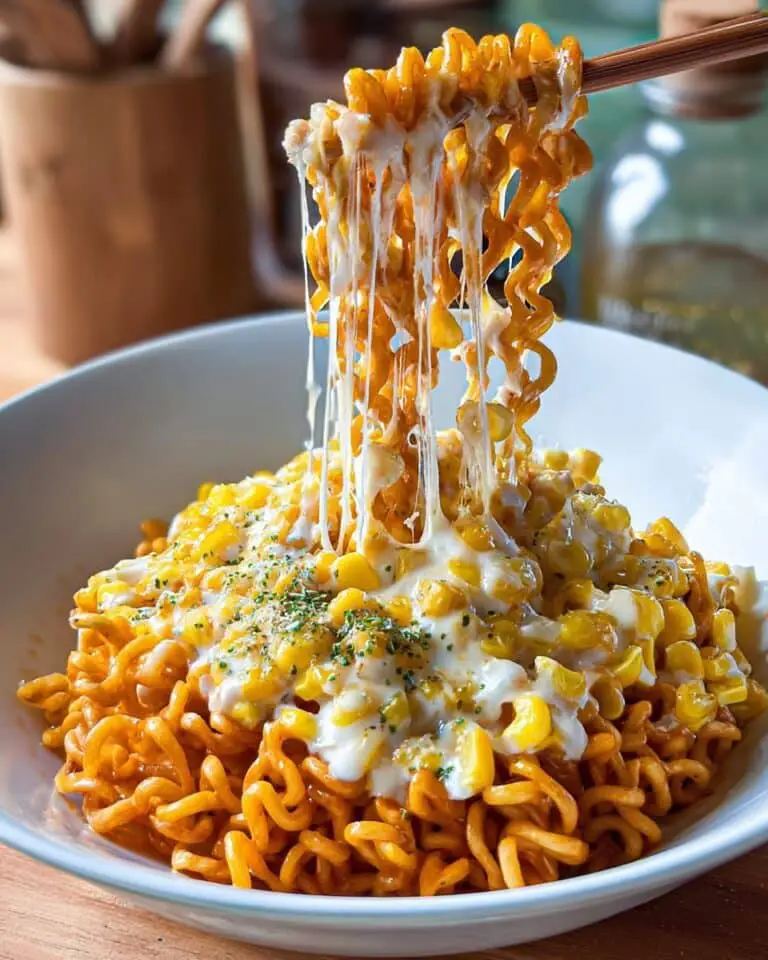Spicy Noodles with Korean Corn Cheese Recipe