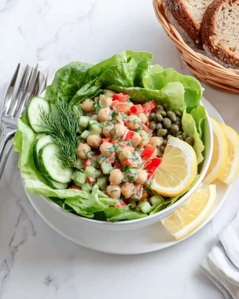 Vegan Chickpea Salad with Fresh Dill Dressing Recipe