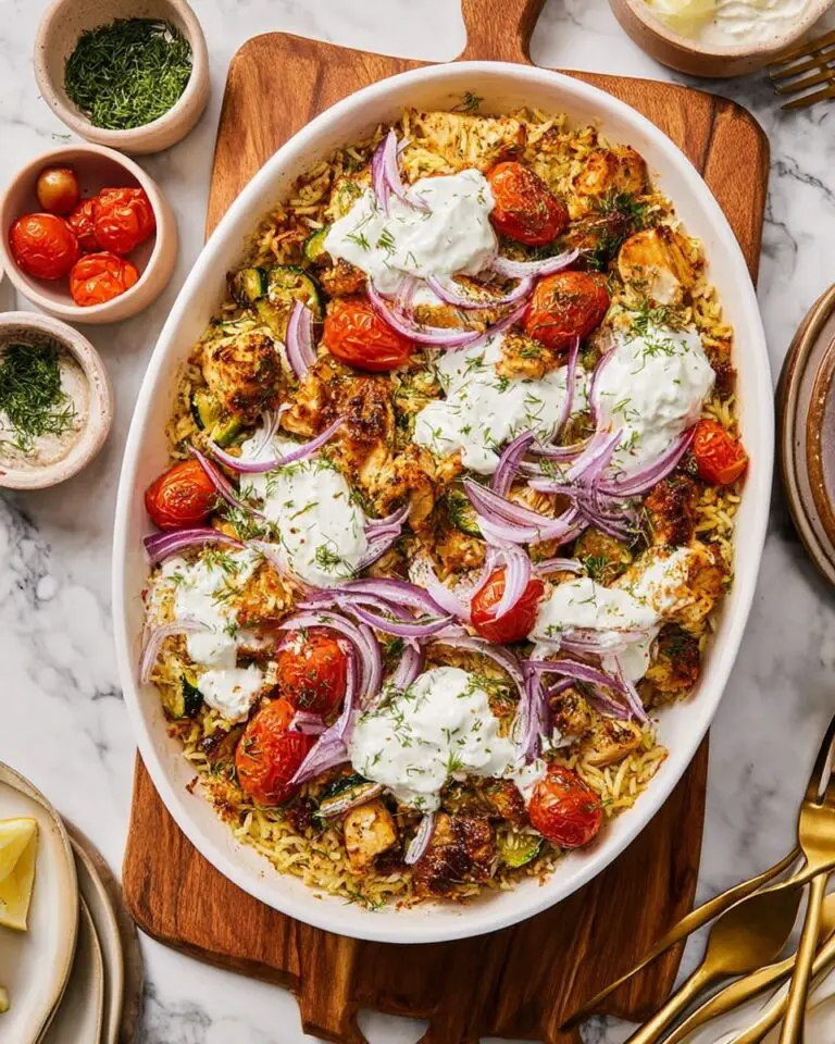 Dump and Bake Greek Chicken and Rice Casserole Recipe