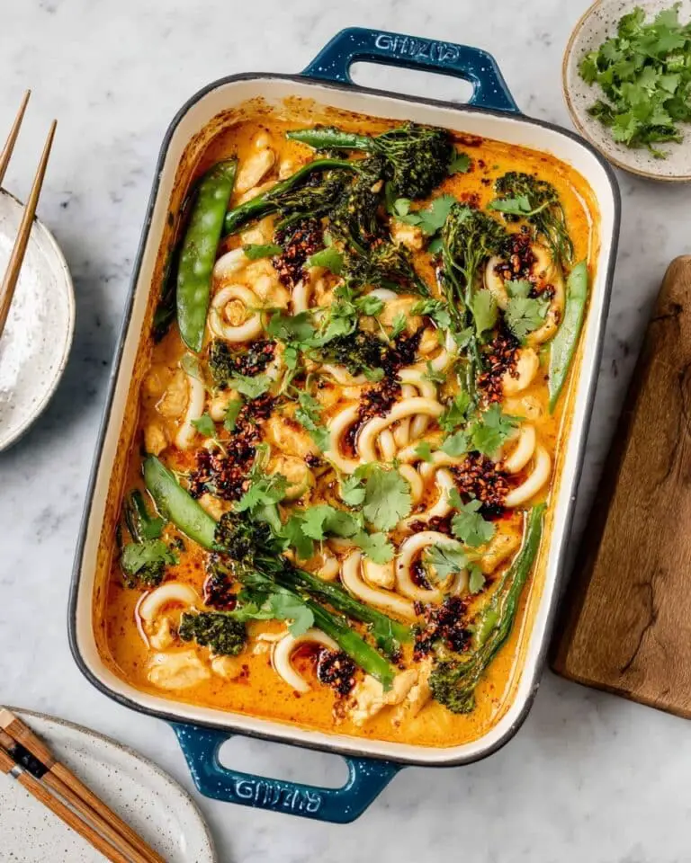 Saucy Chicken Curry Noodles and Vegetables (Dump & Bake) Recipe