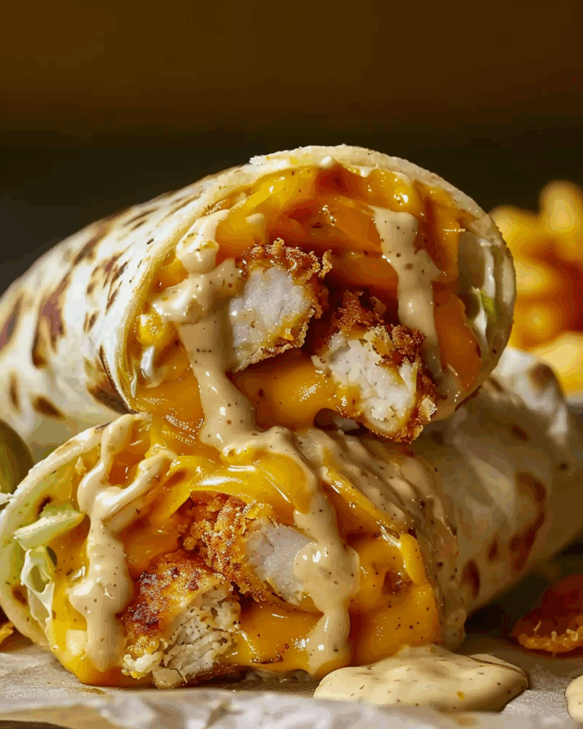 Cheesy Chicken Garlic Wraps