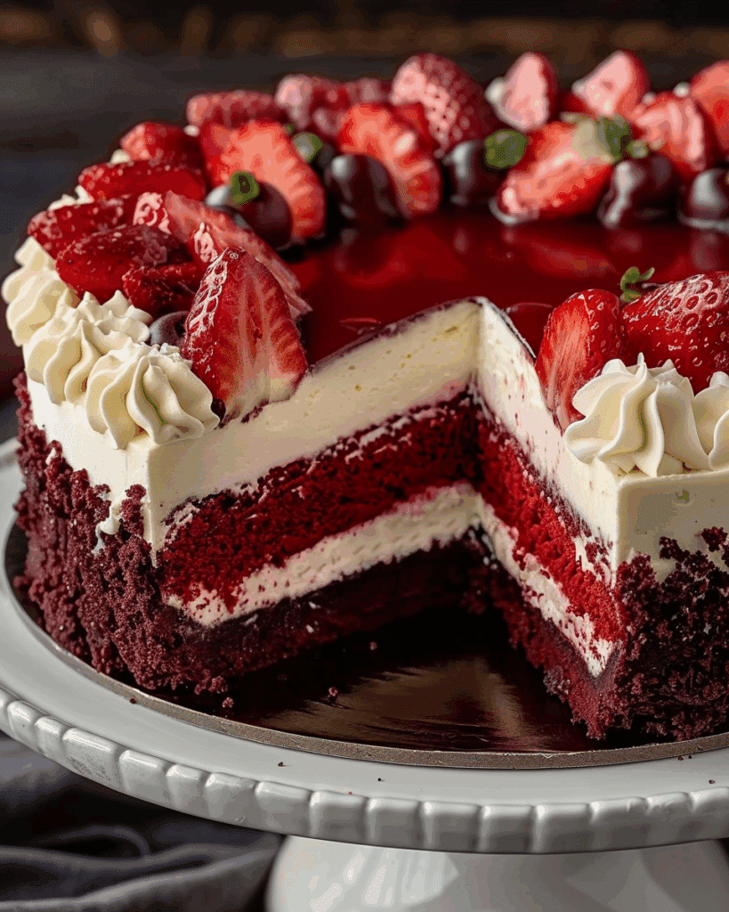 Red Velvet Strawberry Cheesecake