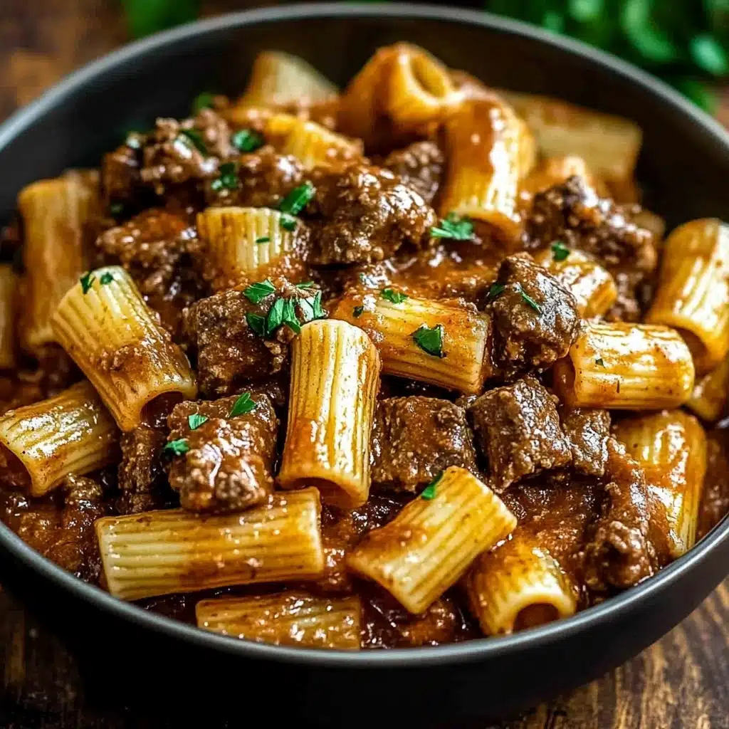 Beef Pasta in a Creamy Garlic Sauce Recipe 5 Beef Pasta in a Creamy Garlic Sauce Recipe - Recipe Image