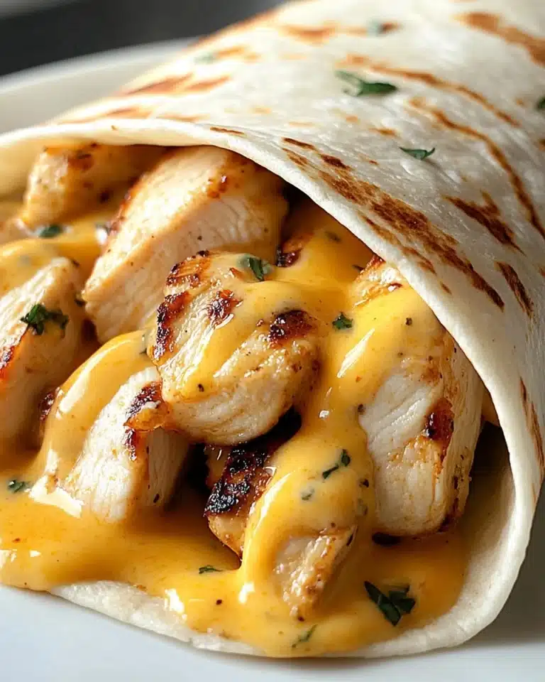 Cheesy Garlic Chicken Wraps Recipe