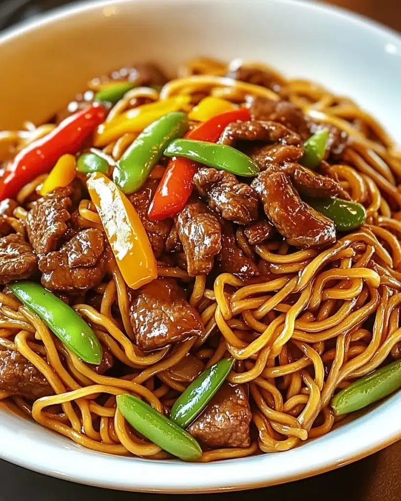Beef Stir Fry with Noodles and Sticky Sauce Recipe