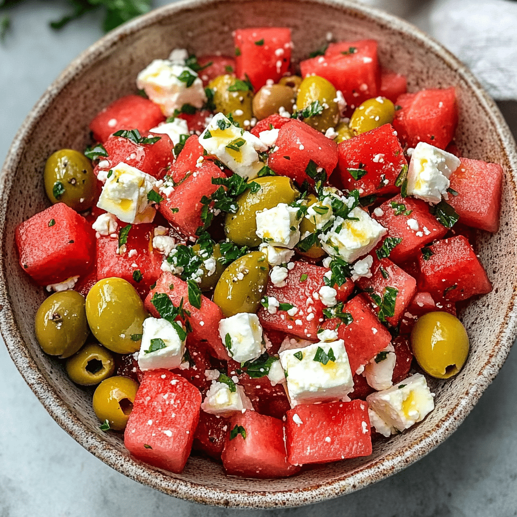 5-Minute Watermelon Feta Salad : Light & Refreshing Recipe - Recipe Image