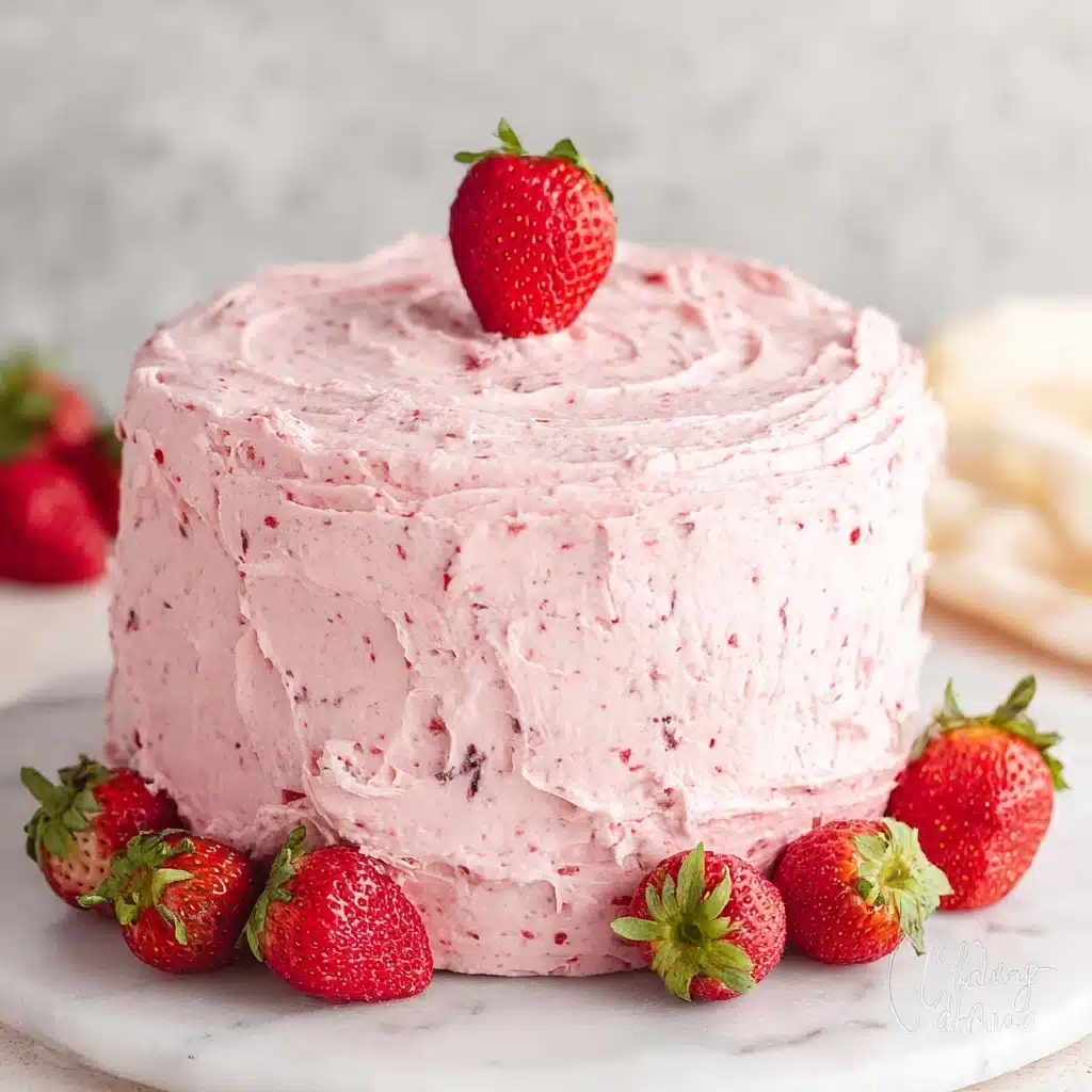 Fresh Strawberry Cake With Strawberry Buttercream Recipe - Recipe Image