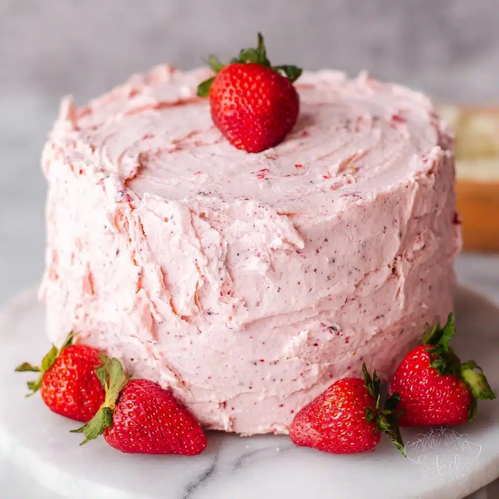 Fresh Strawberry Cake With Strawberry Buttercream Recipe - Recipe Image