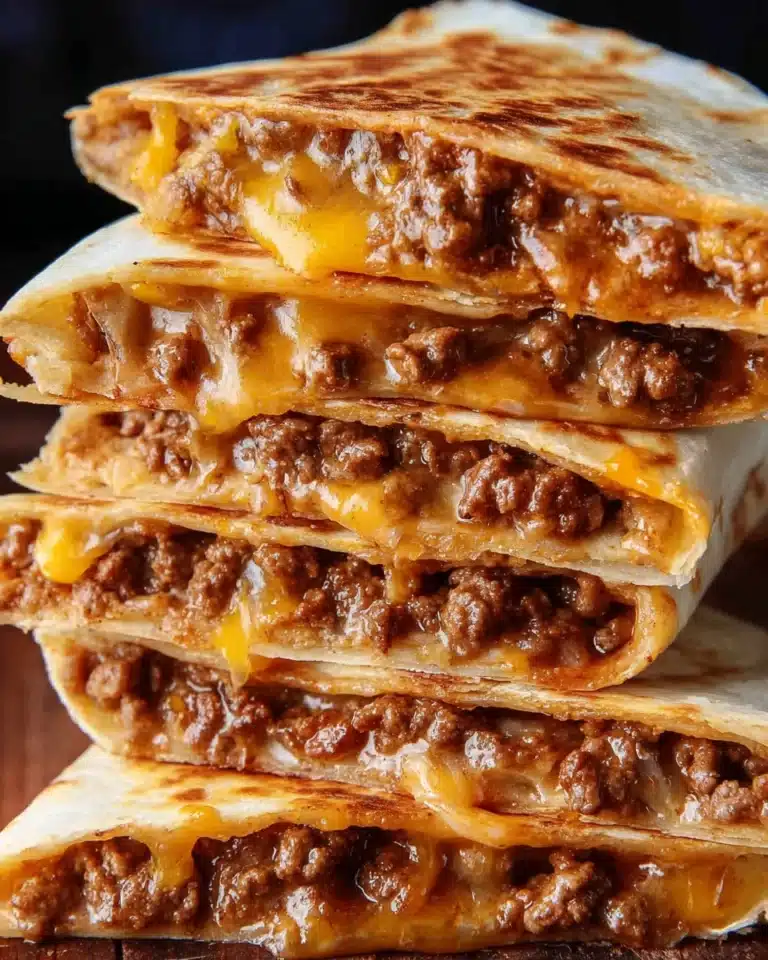 Cheesy Ground Beef Quesadillas Recipe