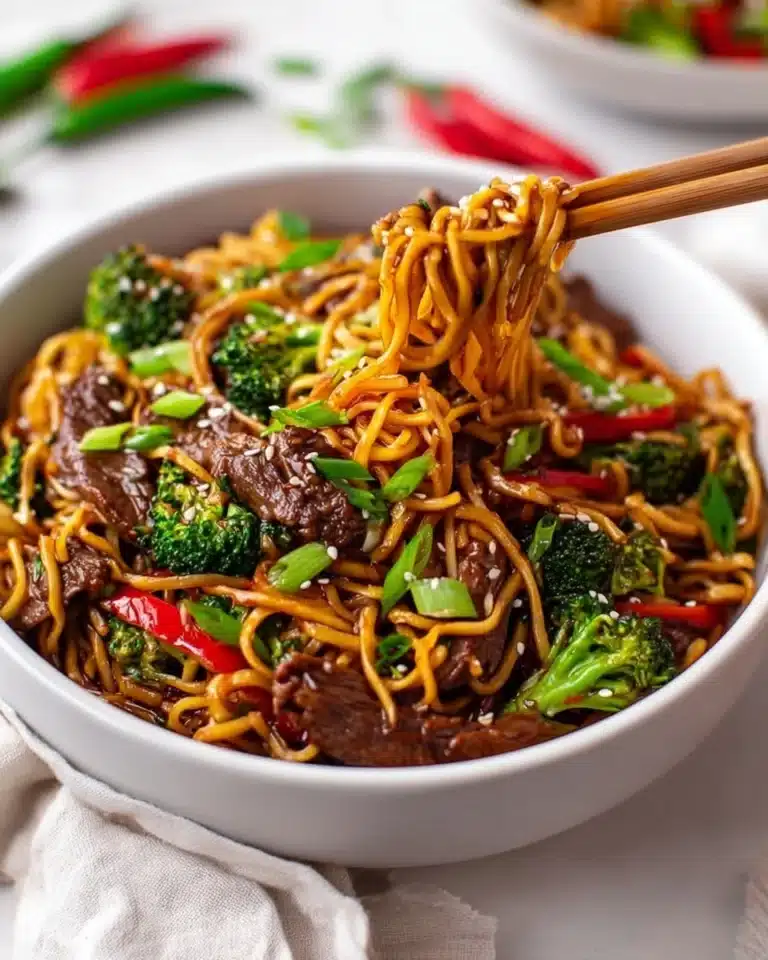 Sticky Beef Noodles Recipe