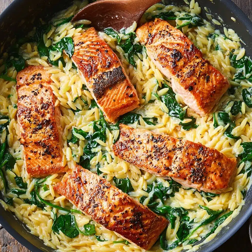 One Skillet Salmon with Lemon Orzo Recipe 5 One Skillet Salmon with Lemon Orzo Recipe - Recipe Image