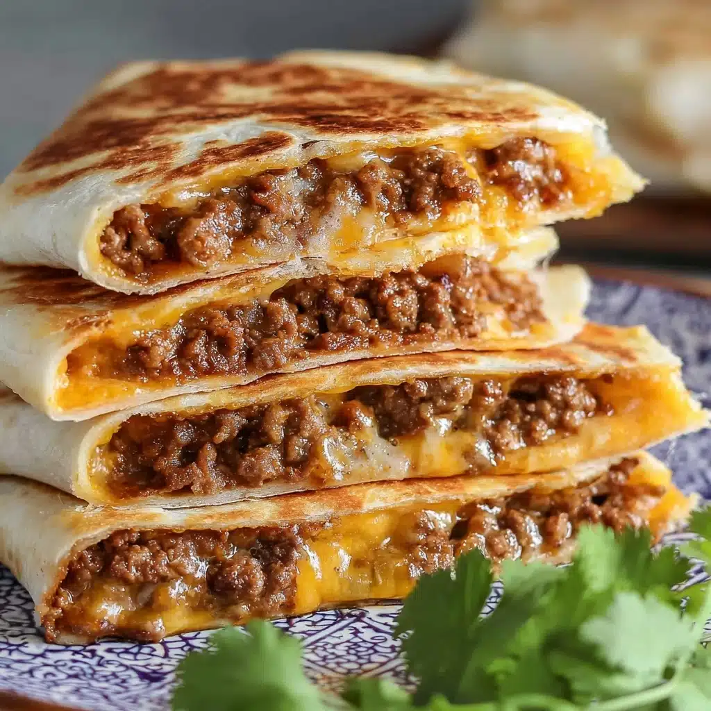Cheesy Ground Beef Quesadillas Recipe 3 Cheesy Ground Beef Quesadillas Recipe - Recipe Image