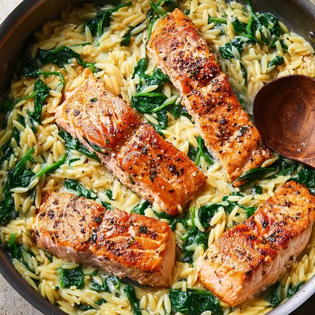 One Skillet Salmon with Lemon Orzo Recipe 4 One Skillet Salmon with Lemon Orzo Recipe - Recipe Image