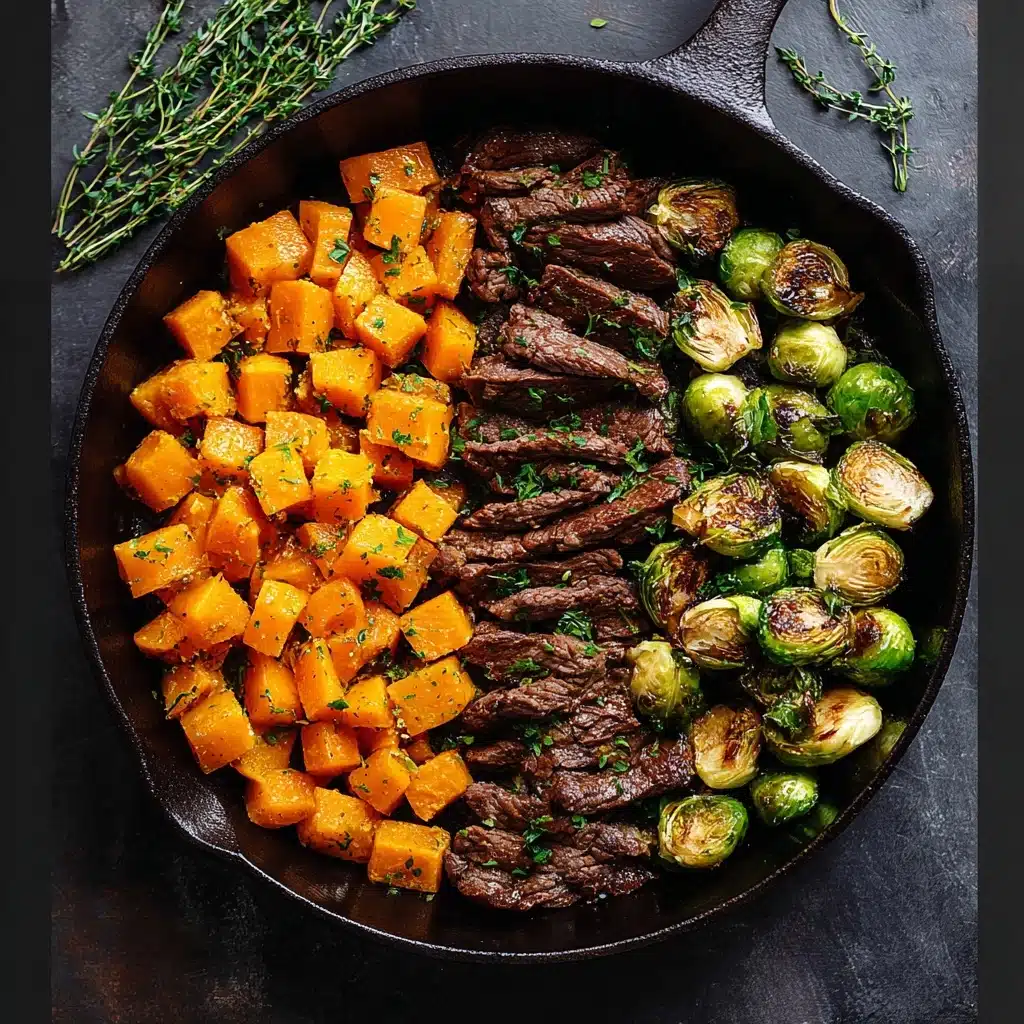 Garlic Butter Steak with Brussels Sprouts and Butternut Squash 4 s
4 people
Calories per serving
446 kcal Recipe - Recipe Image