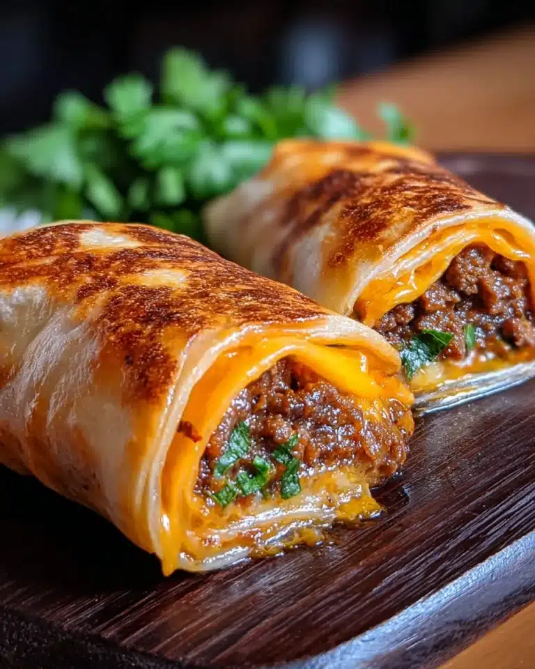 Easy Garlic Butter Beef Cheeseburger Rollups Recipe