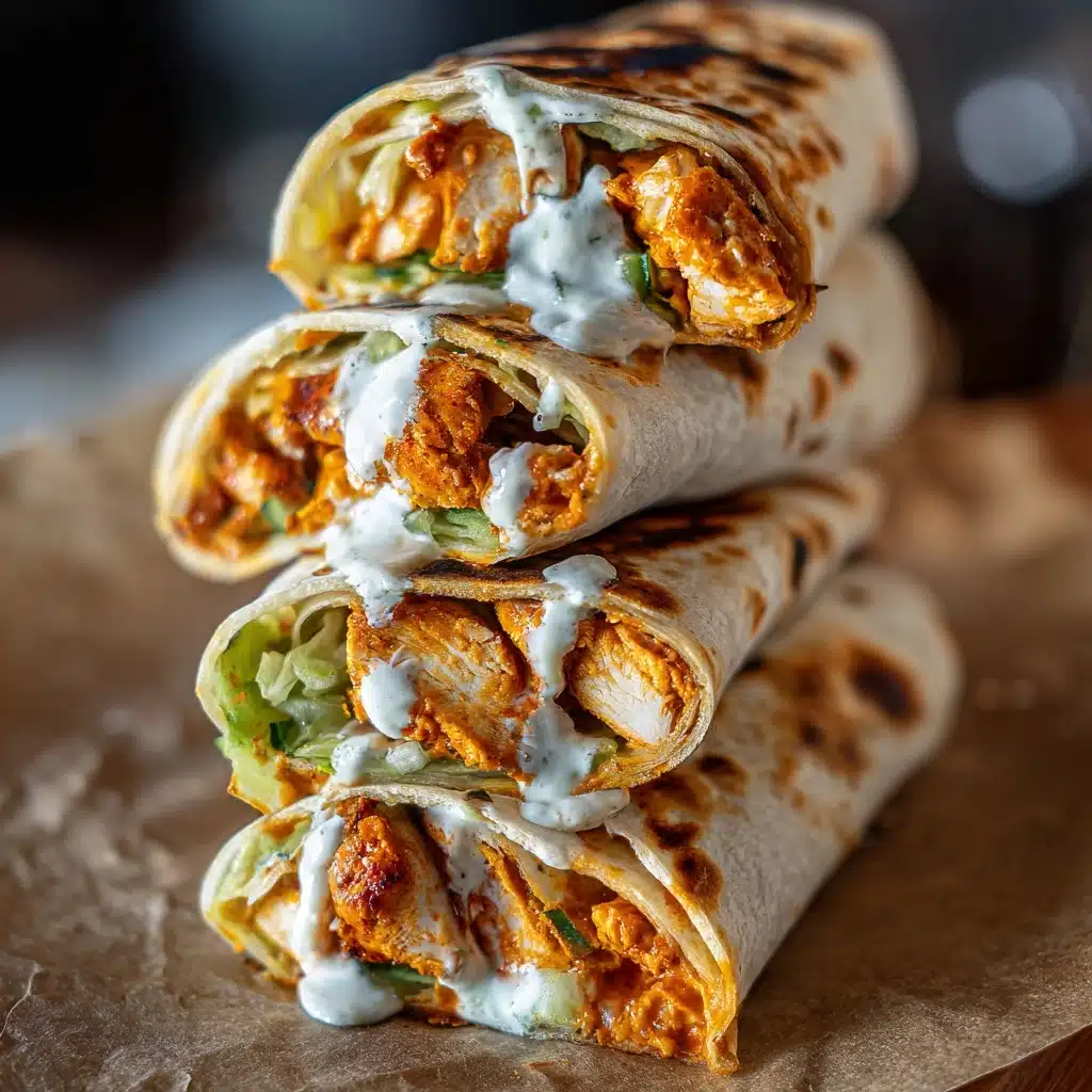 Buffalo Chicken Wraps Recipe 4 Buffalo Chicken Wraps Recipe - Recipe Image
