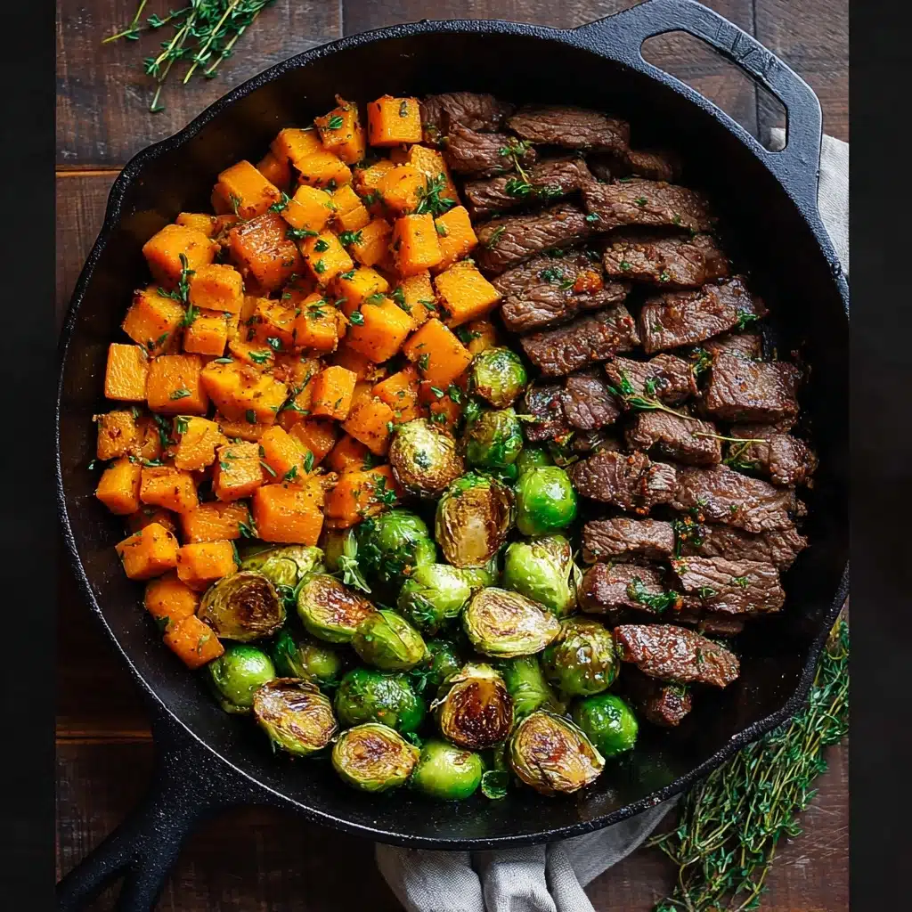 Garlic Butter Steak with Brussels Sprouts and Butternut Squash 5 s
4 people
Calories per serving
446 kcal Recipe - Recipe Image