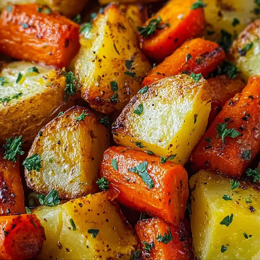 Garlic Herb Roasted Potatoes, Carrots, and Zucchini Recipe - Recipe Image
