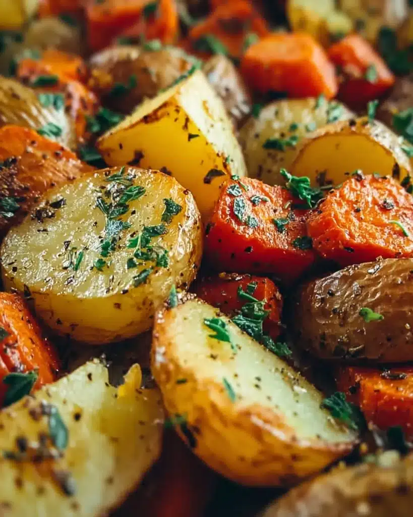 Garlic Herb Roasted Potatoes, Carrots, and Zucchini Recipe