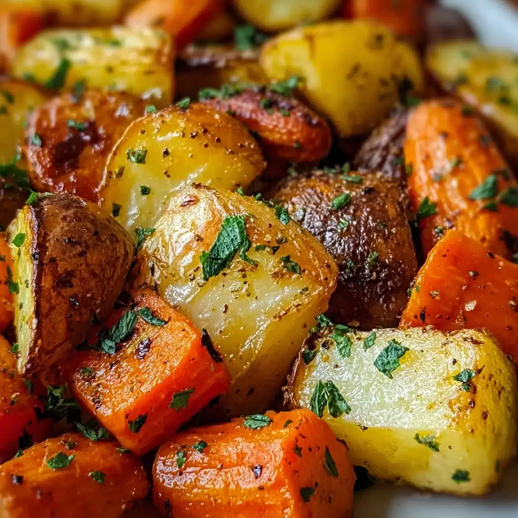 Garlic Herb Roasted Potatoes, Carrots, and Zucchini Recipe - Recipe Image