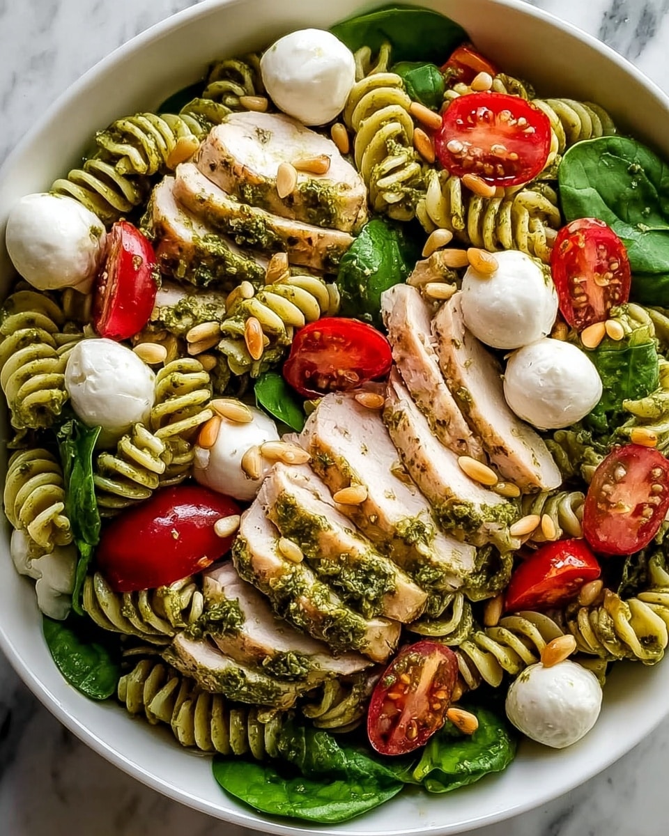 Easy Chicken Pesto Pasta Salad Recipe - Recipe Image