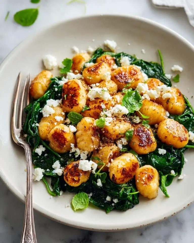 Crispy Gnocchi with Spinach and Feta Recipe