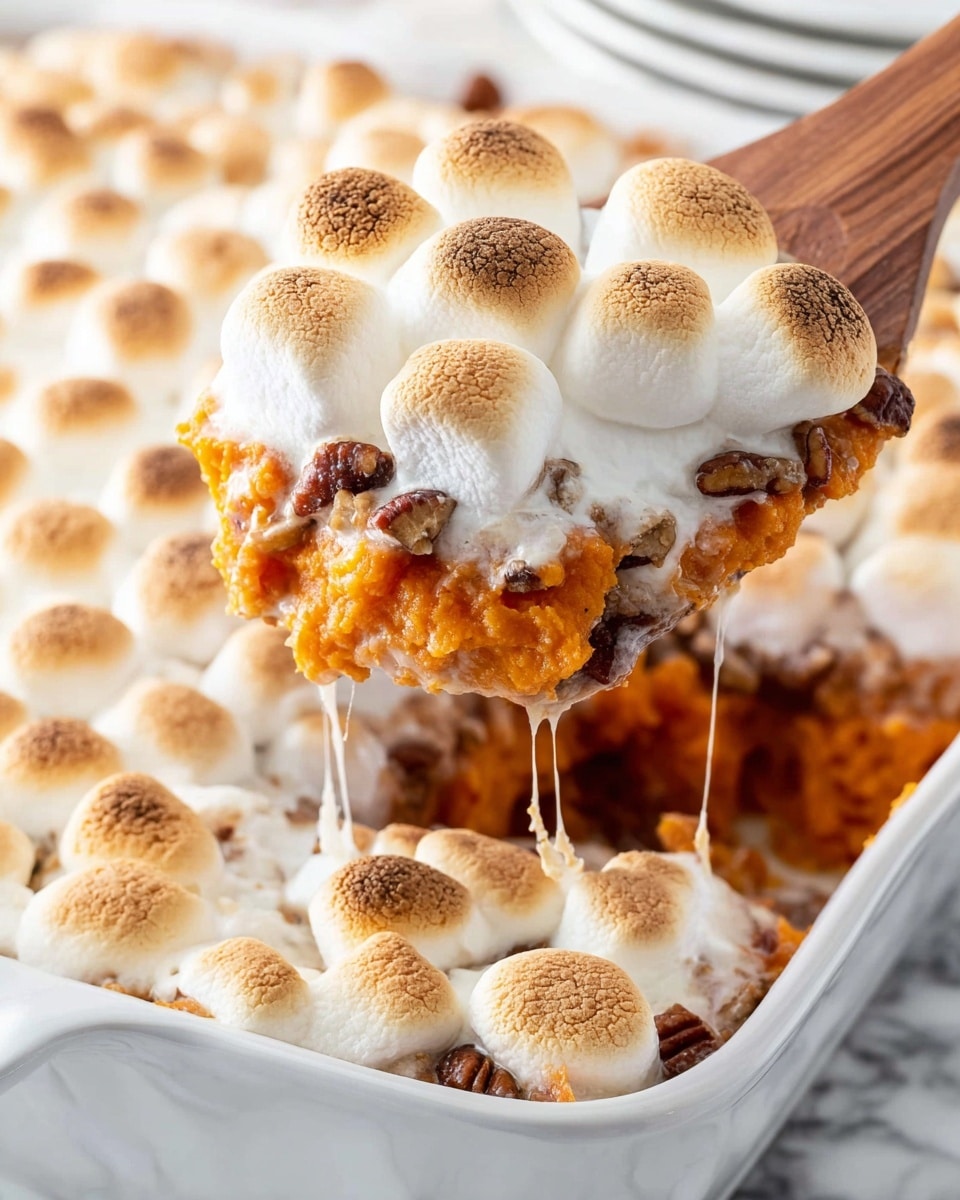 A round wooden cutting board sits on a white marbled surface, holding orange sweet potato cubes and one sliced half of a sweet potato. A shiny silver knife rests diagonally on the board beside the cubes. A white peeler lies near the top edge of the cutting board. To the top right, a white bowl is filled with more chopped sweet potato pieces. To the top left, a round black wire basket holds two whole sweet potatoes, and some sweet potato skin peels are scattered on the marble surface. Photo taken with an iphone --ar 4:5 --v 7