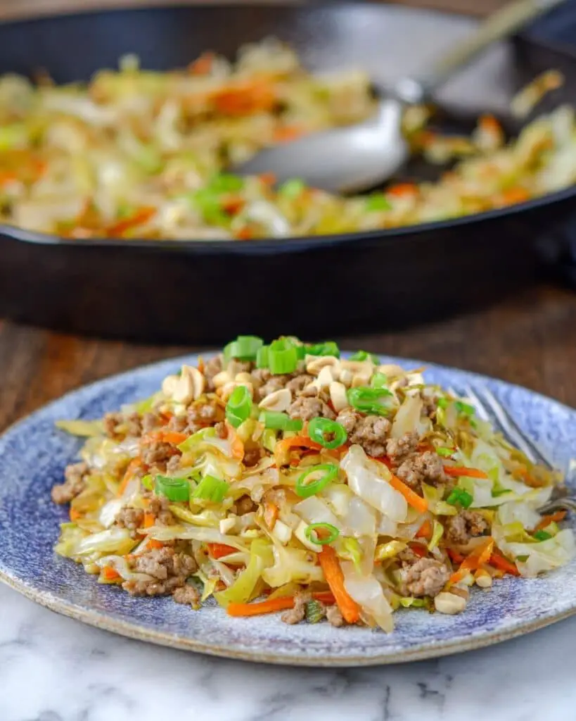 Egg Roll in a Bowl (Keto + Low Carb): Easy and Healthy Ground Pork Stir Fry Recipe